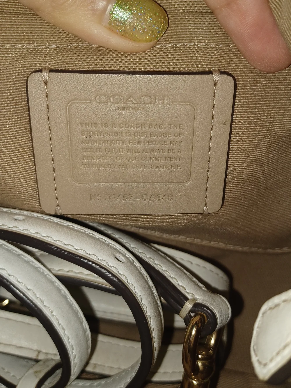 Coach Cream/ White Teri (?) Shoulder Bag